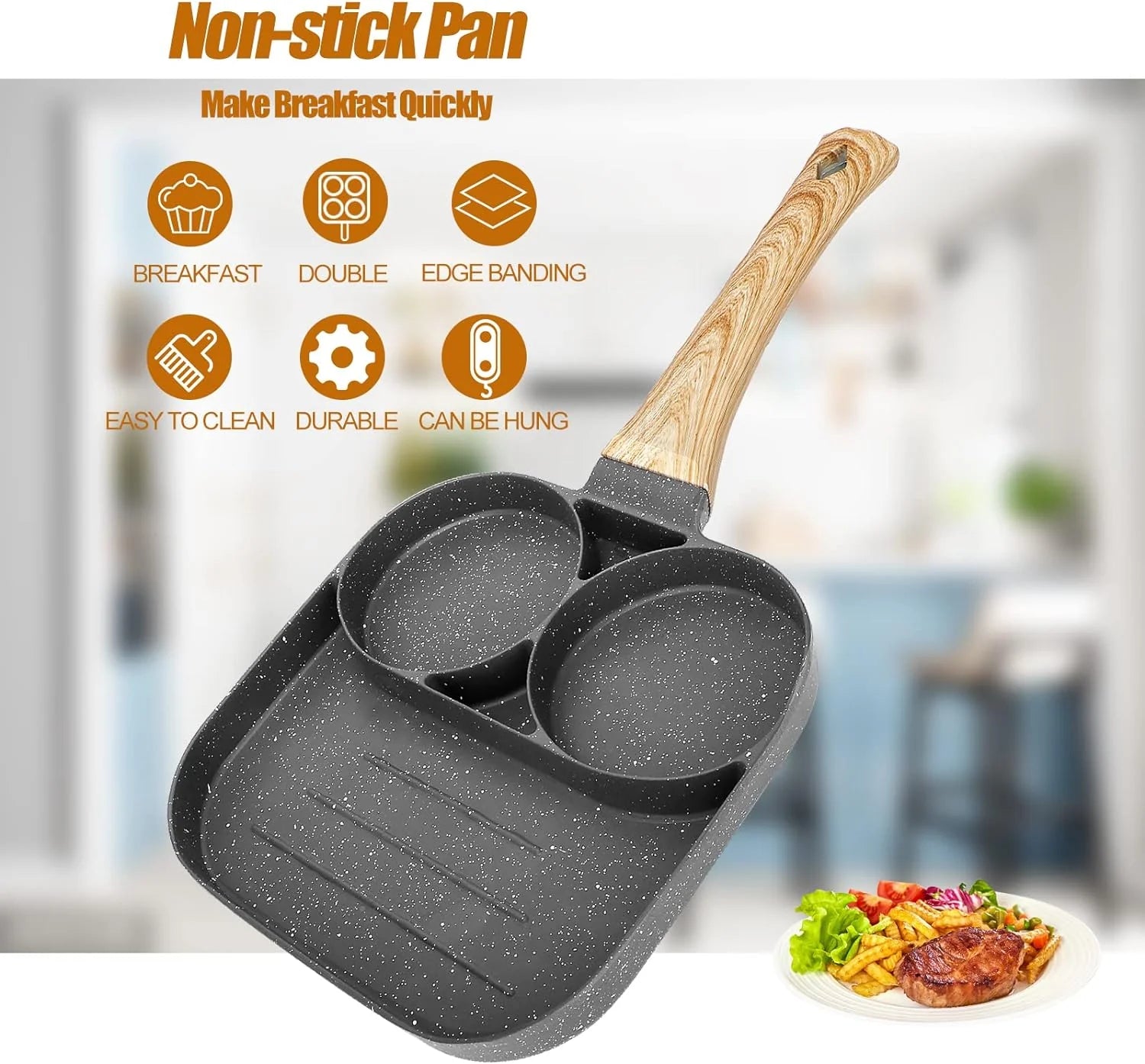 SARTEN TRES PUESTOS ANTIADHERENTE