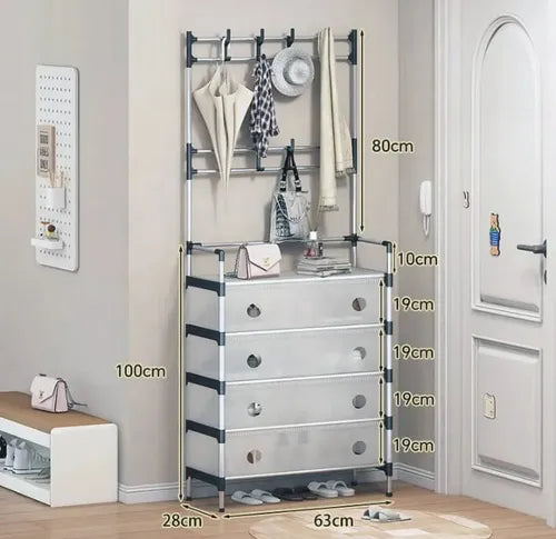 ZAPATERA CON TAPA Y PERCHERO - DistriQuilla