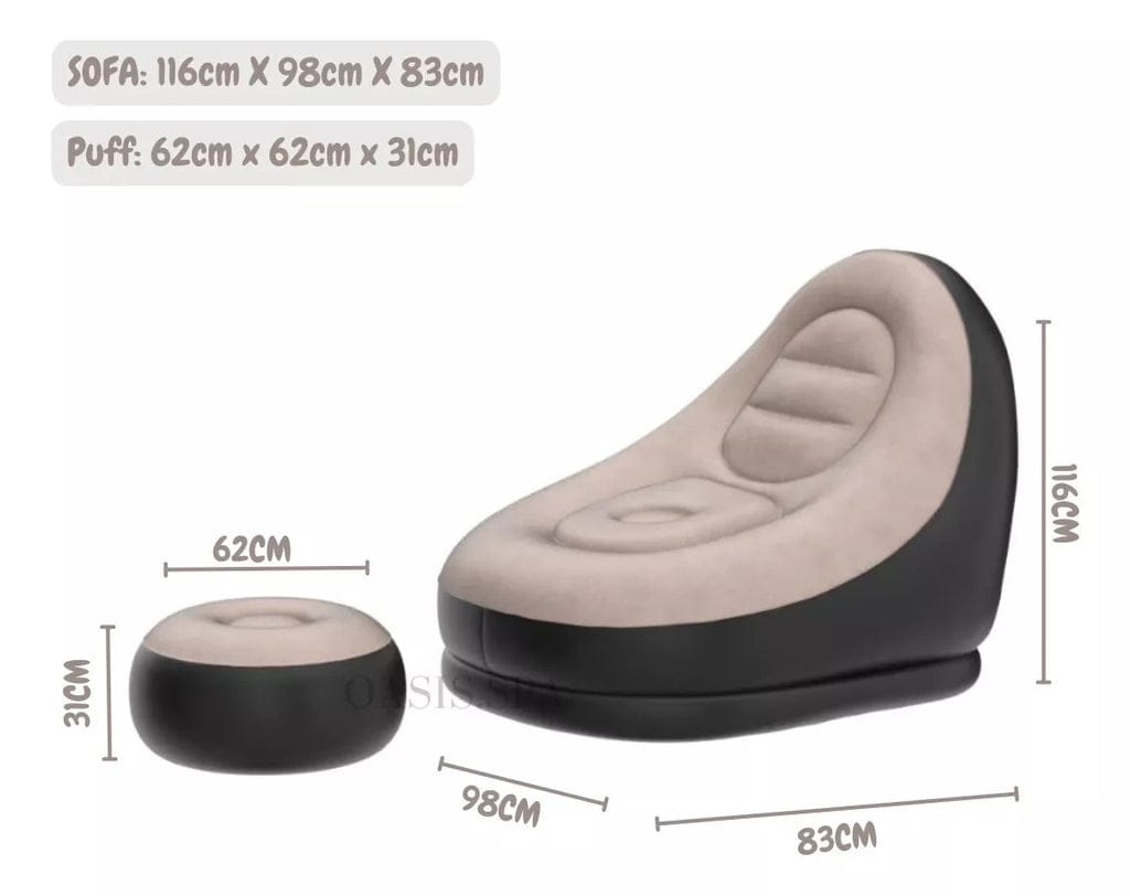 SILLON INFLABLE CON PUFF