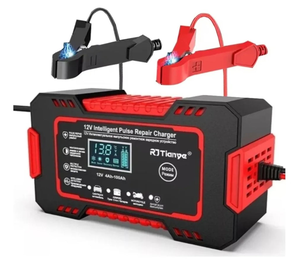 Cargador De Baterias Carro Y Moto Con Pantalla Lcd 12 V 6 A - DistriQuilla