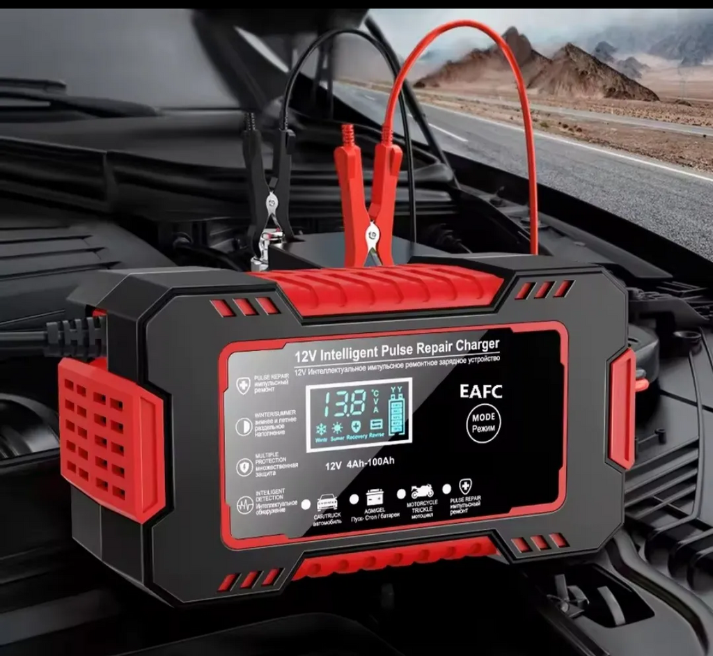 Cargador De Baterias Carro Y Moto Con Pantalla Lcd 12 V 6 A - DistriQuilla